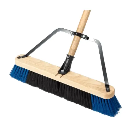 36" Soft Push Broom w/ Brace & 60" Handle Black/Blue