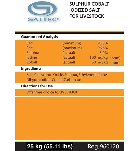 Sulpher Cobolt Iodized Salt
