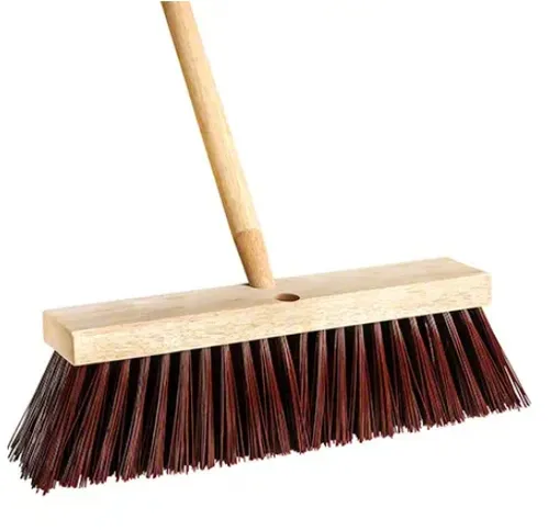 18" Stable Broom w/60" Handle Black Poly Bristles