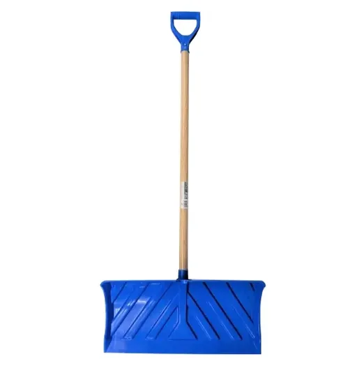 24" Barn/Snow Scraper Blue with Wood Handle and Poly D 40" Handle 6 per Case