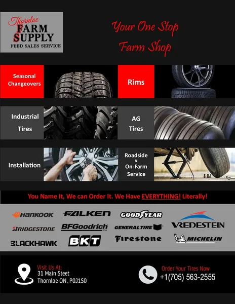 Flyer for Thornloe Tire