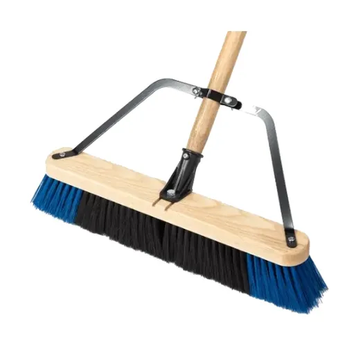 18" Soft Push Broom w/ Brace & 60" Handle Black/Blue