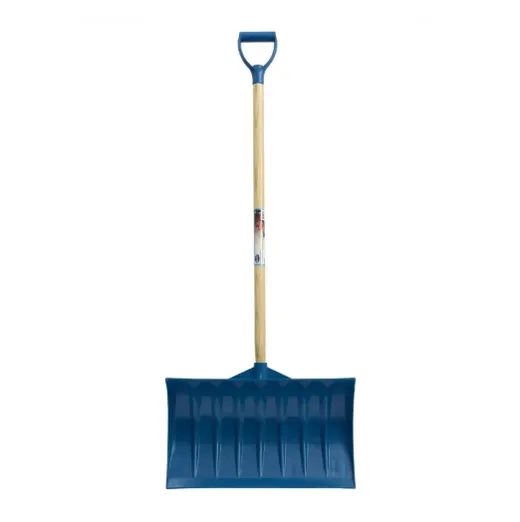 21" Heavy Duty Non Stick Snow Pusher with 40" D-Grip Wood Handle 6 per Case